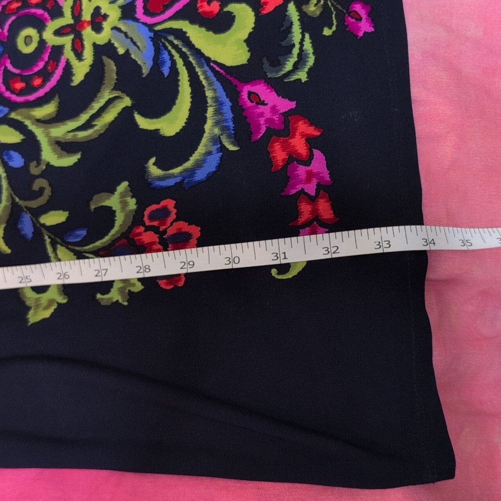 Floral Embroidered Print Navy Dress - Picture 6 of 6